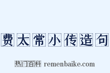 费太常小传造句是什么意思的图片